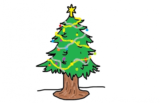 Vánoční stromeček; nakreslila Kristýna Křupková
